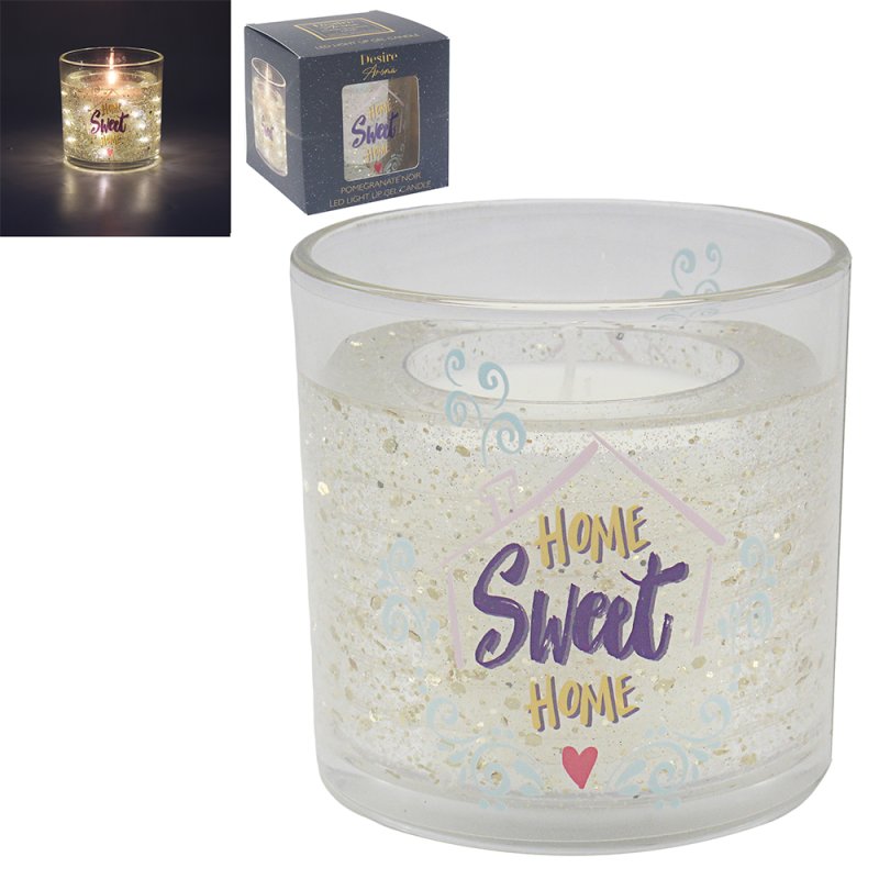 lesser & pavey LED GEL CANDLE HOME SWEET HOMEPOMEGRANATE NOIR LP76713