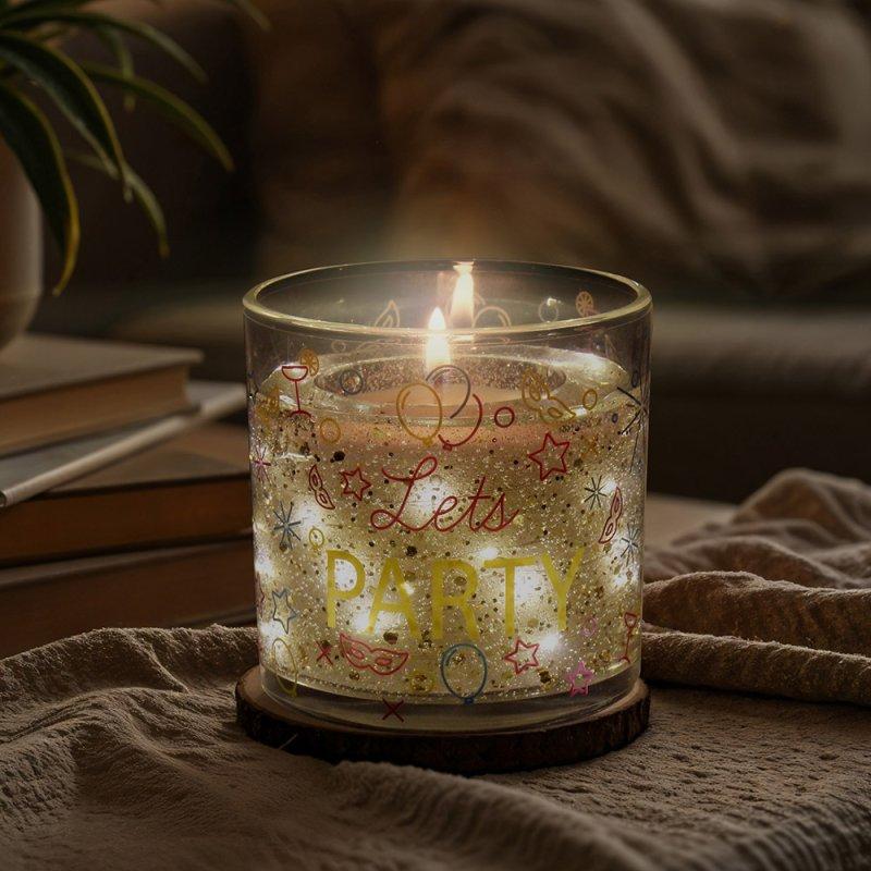 Lesser & Pavey LED GEL CANDLE LETS PARTY POMEGRANATE NOIR LP76714