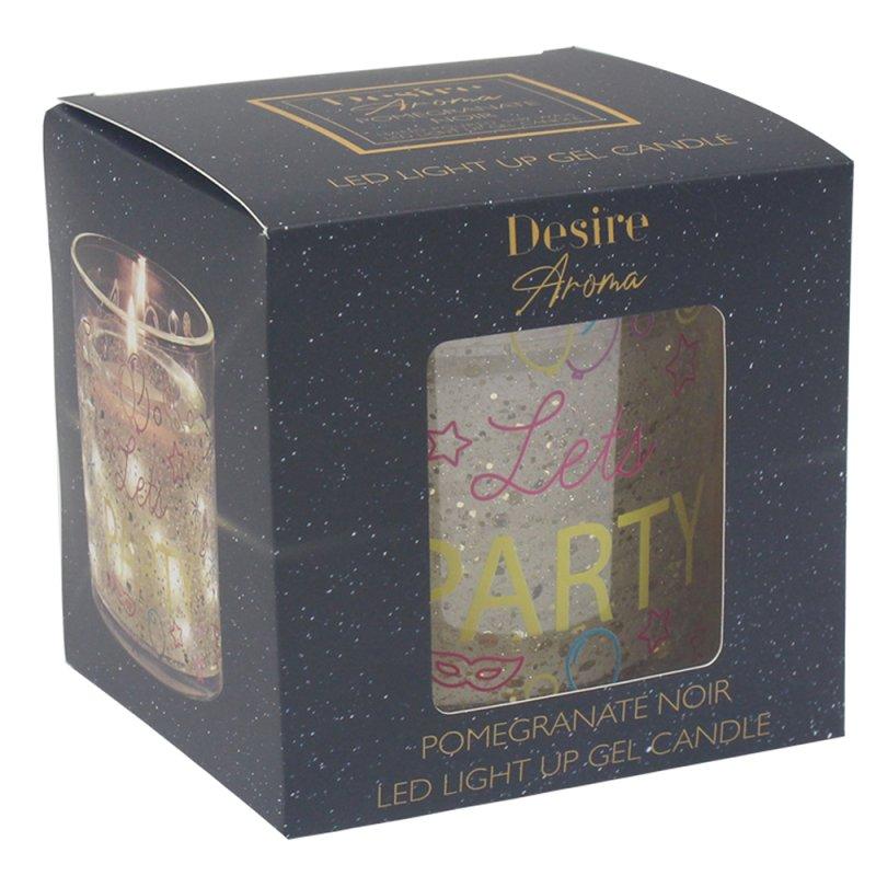 Lesser & Pavey LED GEL CANDLE LETS PARTY POMEGRANATE NOIR LP76714