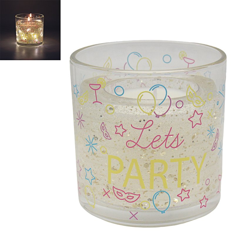 Lesser & Pavey LED GEL CANDLE LETS PARTY POMEGRANATE NOIR LP76714