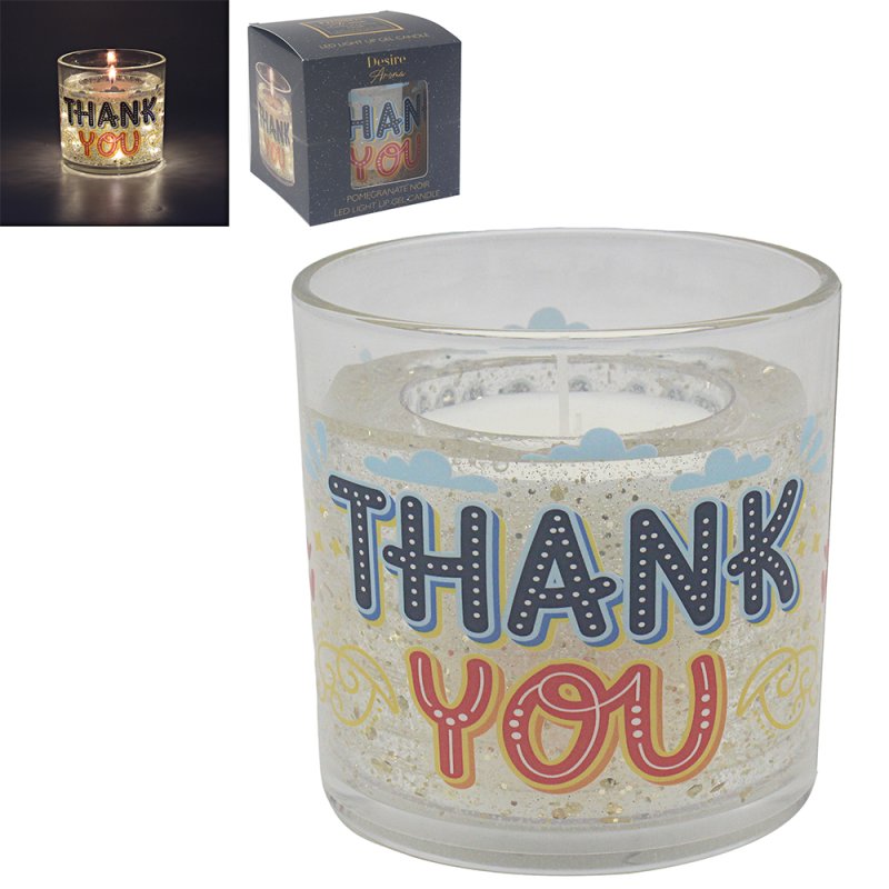 lesser & pavey LED GEL CANDLE THANK YOU POMEGRANATE NOIR LP76716