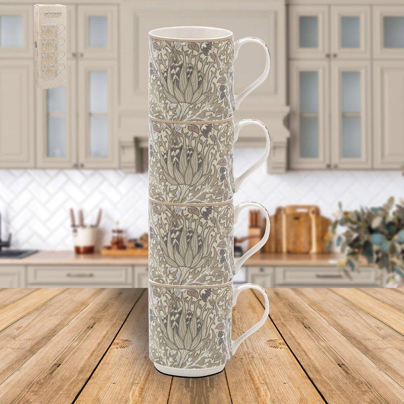 lesser & pavey ARTICHOKE STACKING MUGS SET 4 LP96656