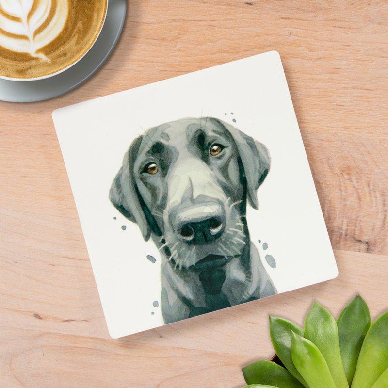 lesser & pavey BLACK LABRADOR COASTER LP34275