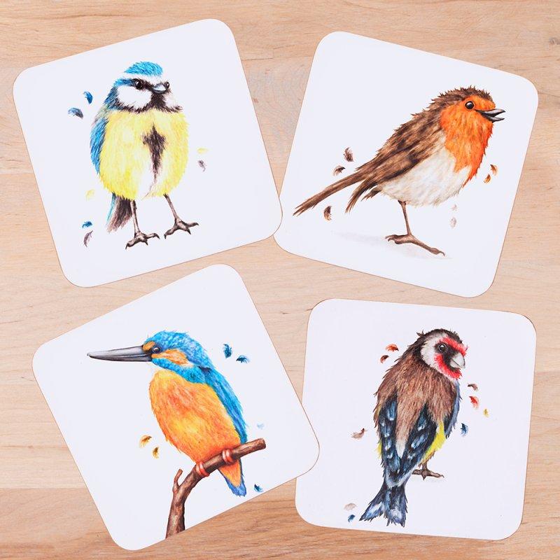 lesser & pavey BRITISH BIRDS COASTERS SET 4 LP96739