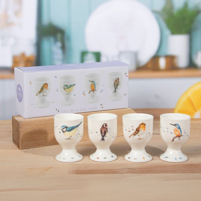 lesser & pavey BRITISH BIRDS EGG CUPS SET 4 LP96738