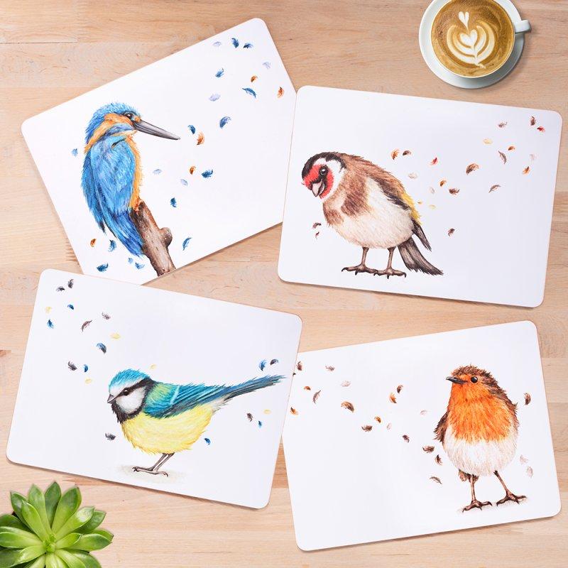 lesser & pavey BRITISH BIRDS PLACEMATS SET 4 LP96740