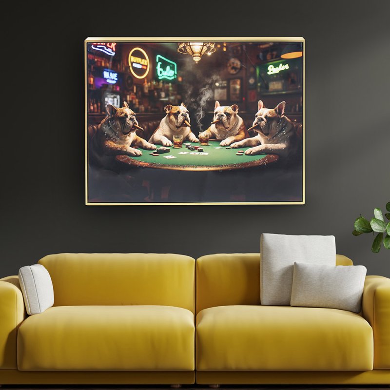 lesser & pavey BULLDOGS POKER WALL ART LP76190