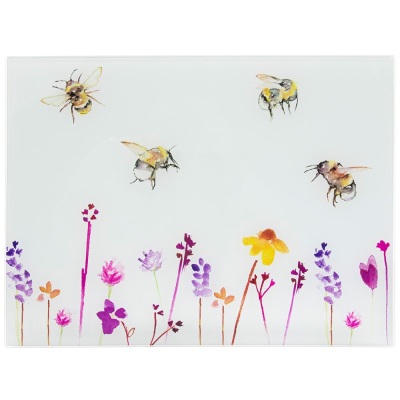 Lesser & Pavey BUSY BEES GLASS CUTTING BOARD LP93923