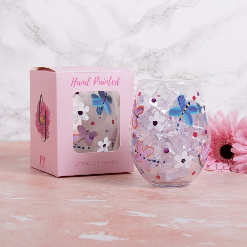 lesser & pavey BUTTERFLIES STEMLESS GLASS LP75761