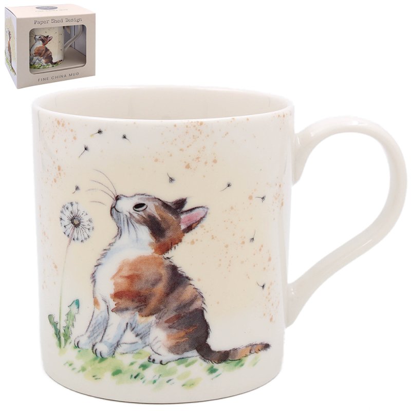 Lesser & Pavey CAT WITH DANDELION MUG LP96433