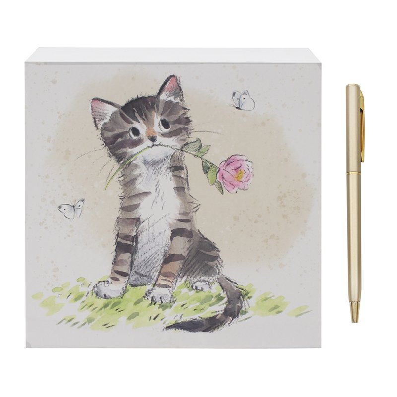 lesser & pavey CAT WITH ROSE MEMO PAD LP96456