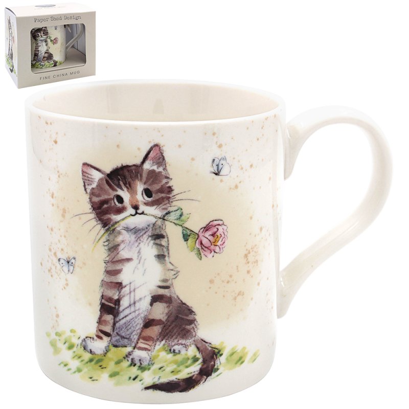 lesser & pavey CAT WITH ROSE MUG LP96432
