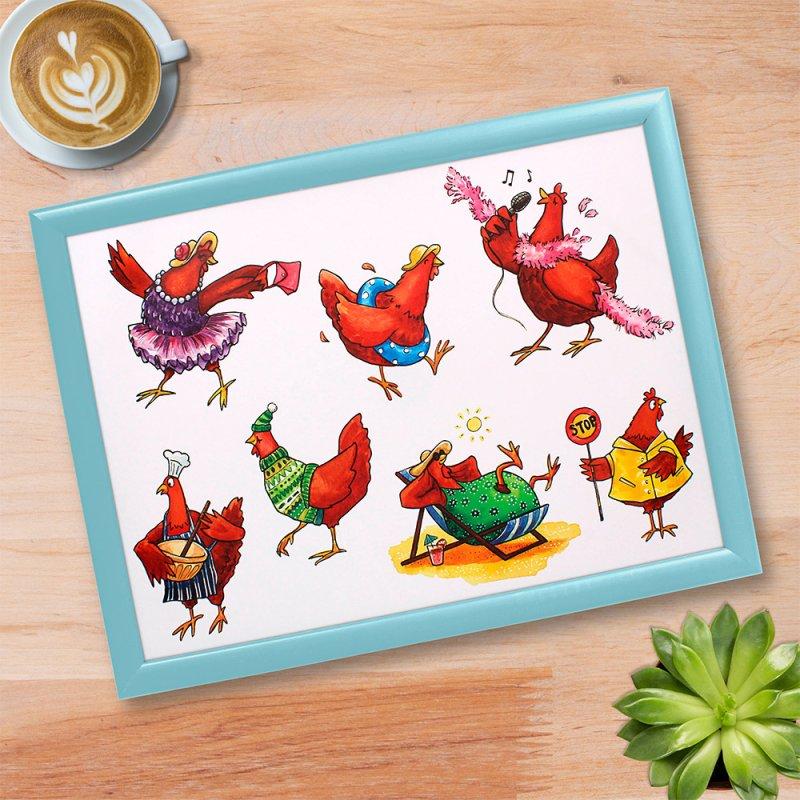 lesser & pavey CHICKENS LAPTRAY LP74898