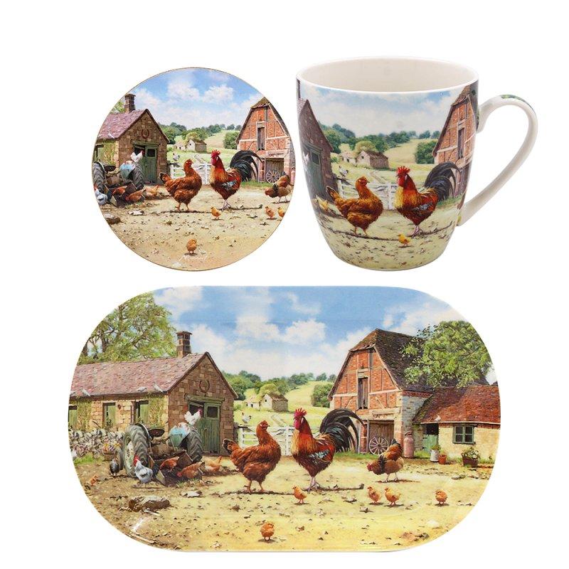 Lesser & Pavey COCKEREL & HEN MUGCOASTERTRAY LP95942