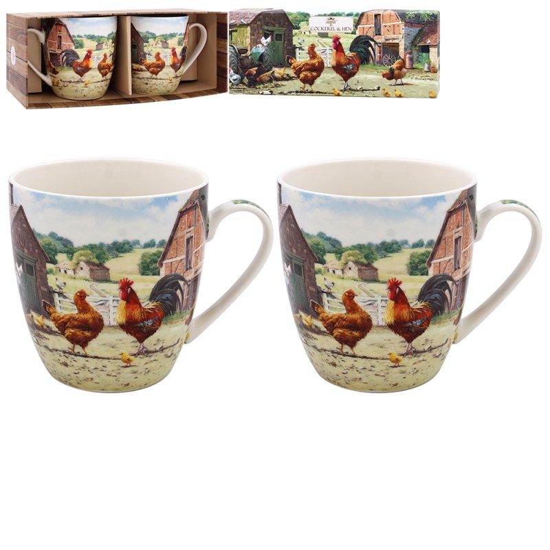lesser & pavey COCKEREL & HEN MUGS SET OF 2 LP95943