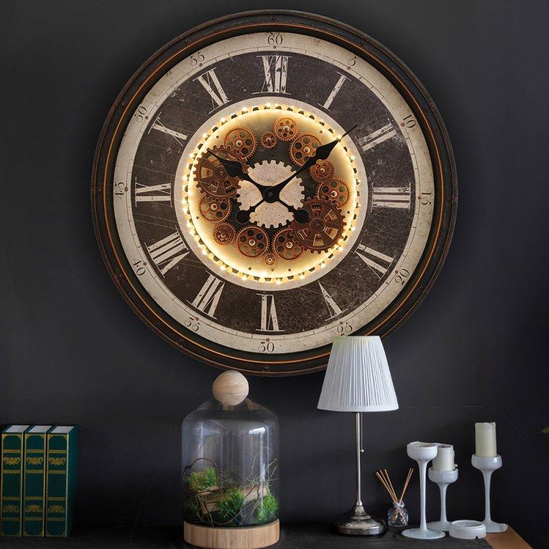 lesser & pavey COG CLOCK LIGHT UP GOLD 76CM LP76494