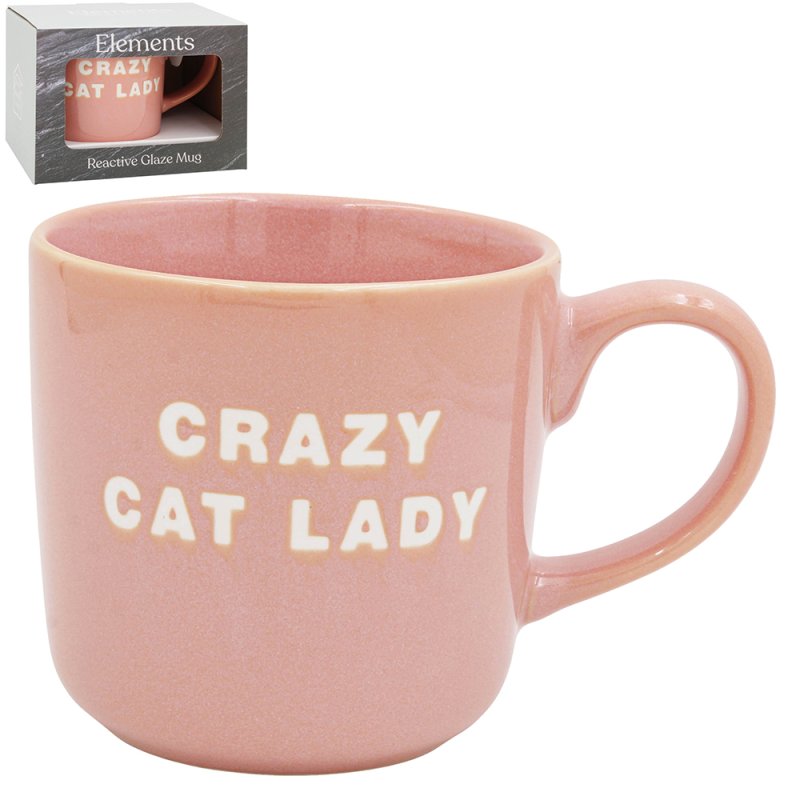 Lesser & Pavey CRAZY CAT LADY MUG -PINK LP76368
