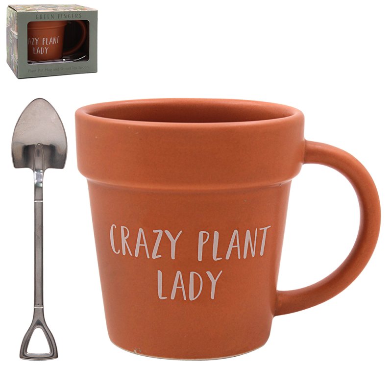 lesser & pavey CRAZY PLANT LADY MUG & SPOON LP75480