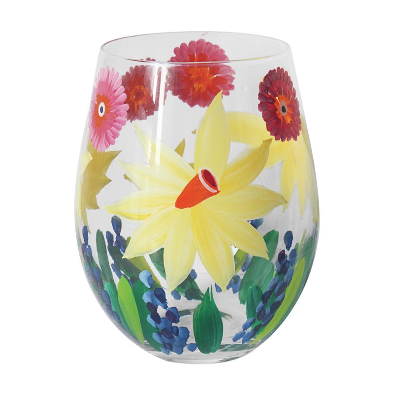Lesser & Pavey DAFFODILS STEMLESS GLASS LP75759