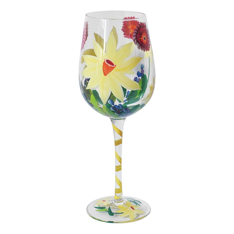 Lesser & Pavey DAFFODILS WINE GLASS LP75751