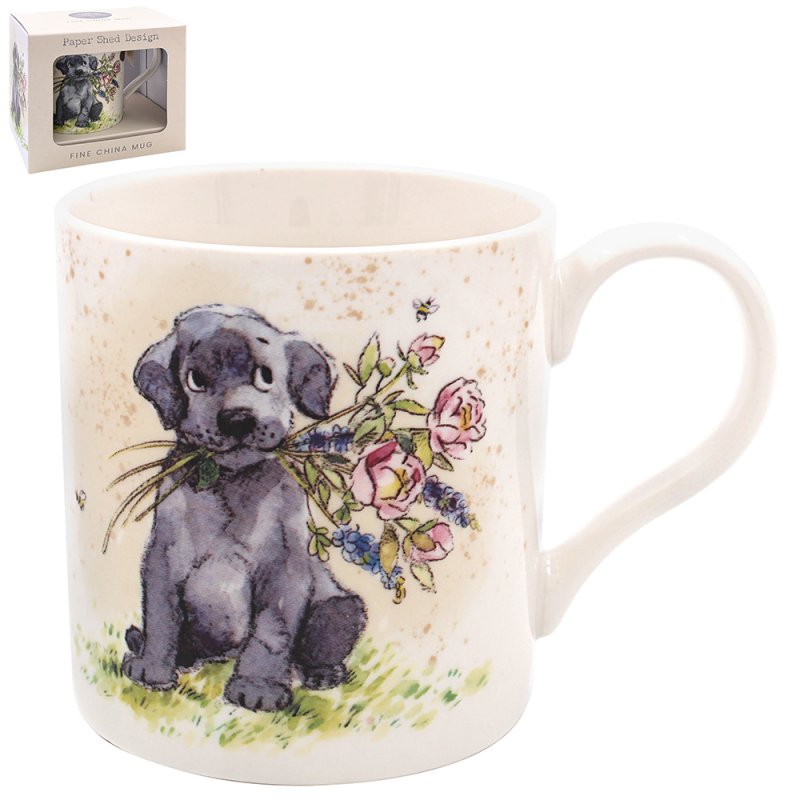 Lesser & Pavey DOG WITH FLOWERS MUG LP96435
