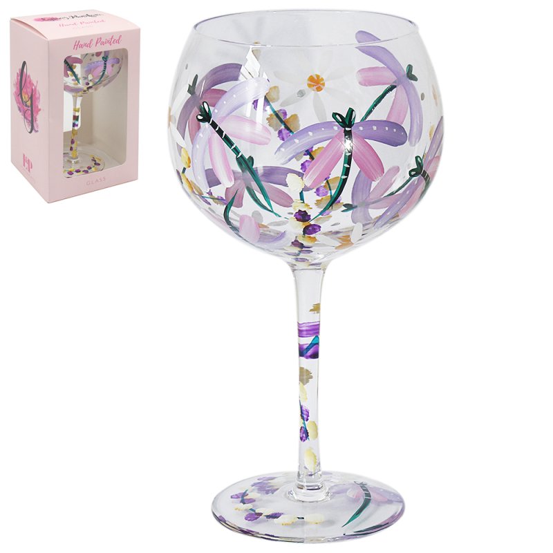Lesser & Pavey DRAGONFLIES & DAISES GIN GLASS LP74516