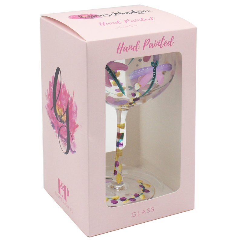 Lesser & Pavey DRAGONFLIES & DAISES GIN GLASS LP74516