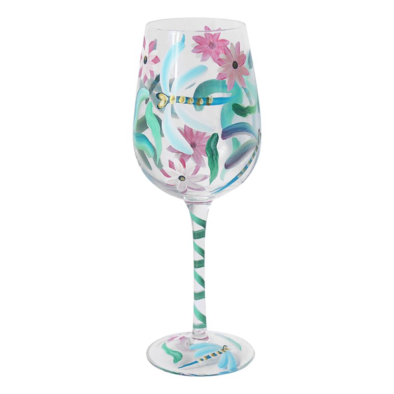 Lesser & Pavey DRAGONFLIES WINE GLASS LP75750