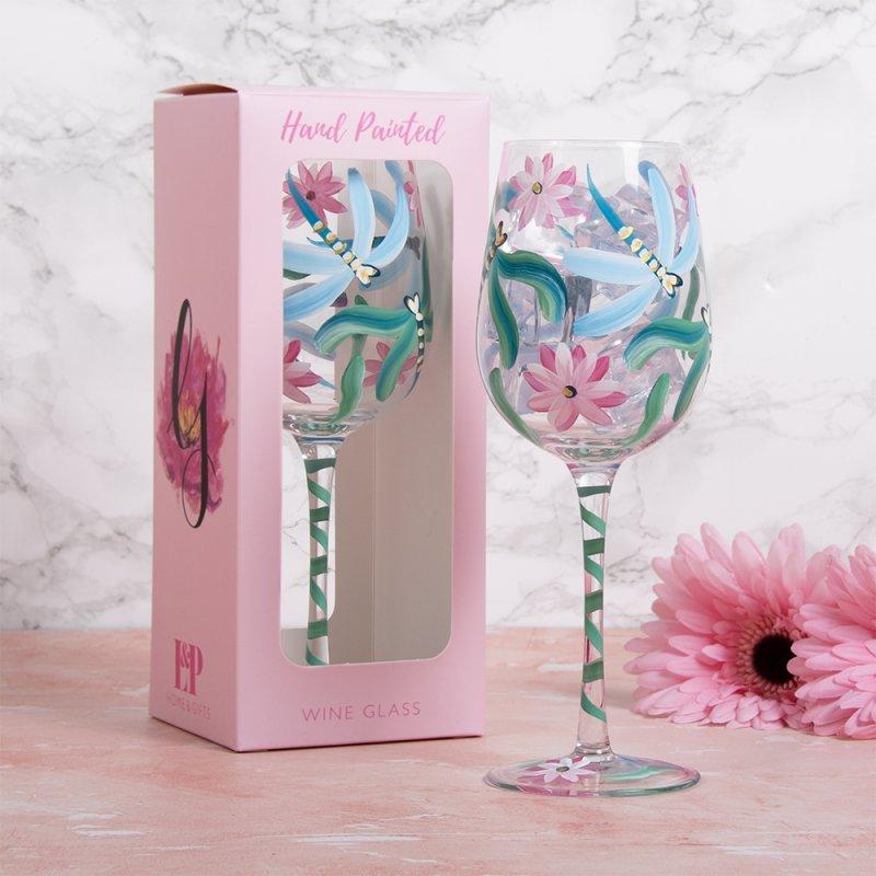 lesser & pavey DRAGONFLIES WINE GLASS LP75750