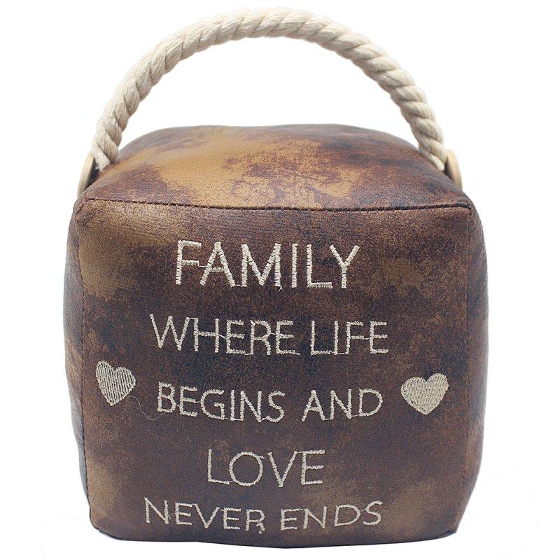 lesser & pavey FAUX LEATHER FAMILY DOORSTOP LP73360