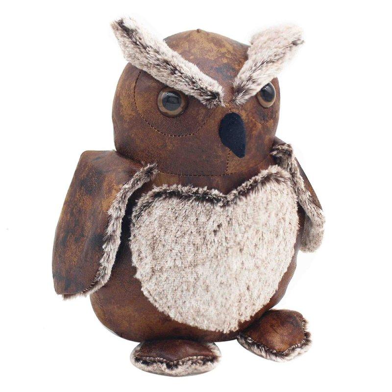 lesser & pavey FAUX LEATHER OWL DOORSTOP LP46914