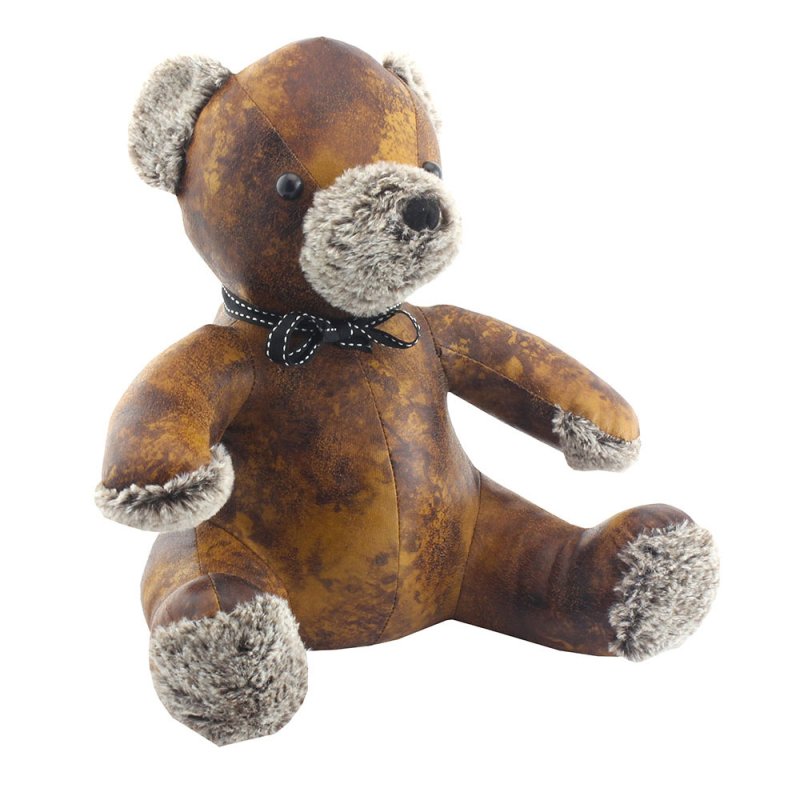 lesser & pavey FAUX LEATHER TEDDY DOORSTOP LP27325