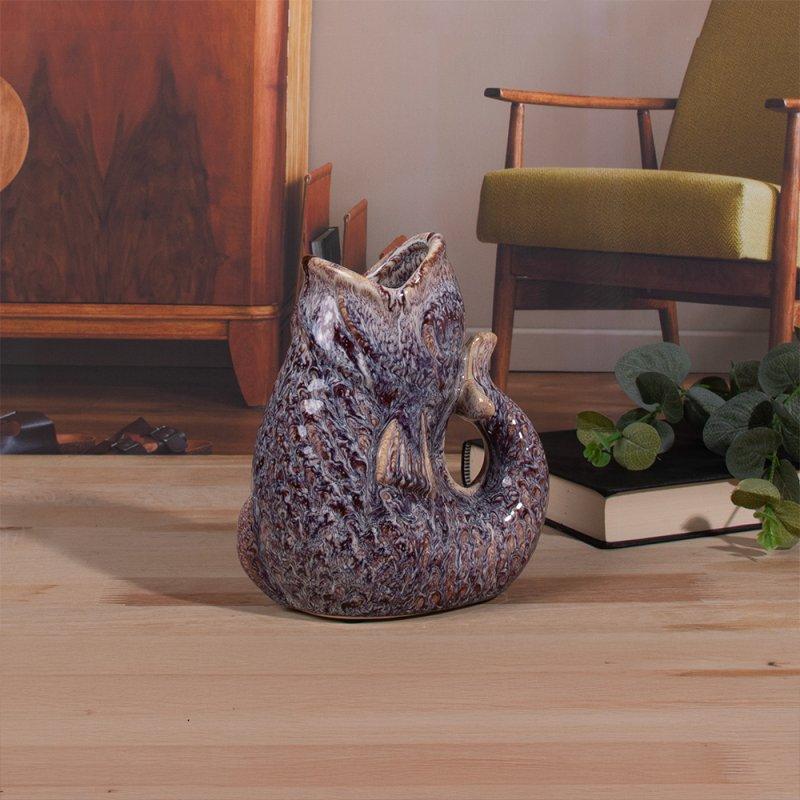 lesser & pavey FISH JUG/VASE AMETHYST 17CM LP75145