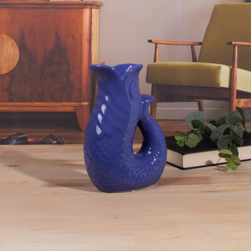 lesser & pavey FISH JUG/VASE BLUE 20CM LP76740