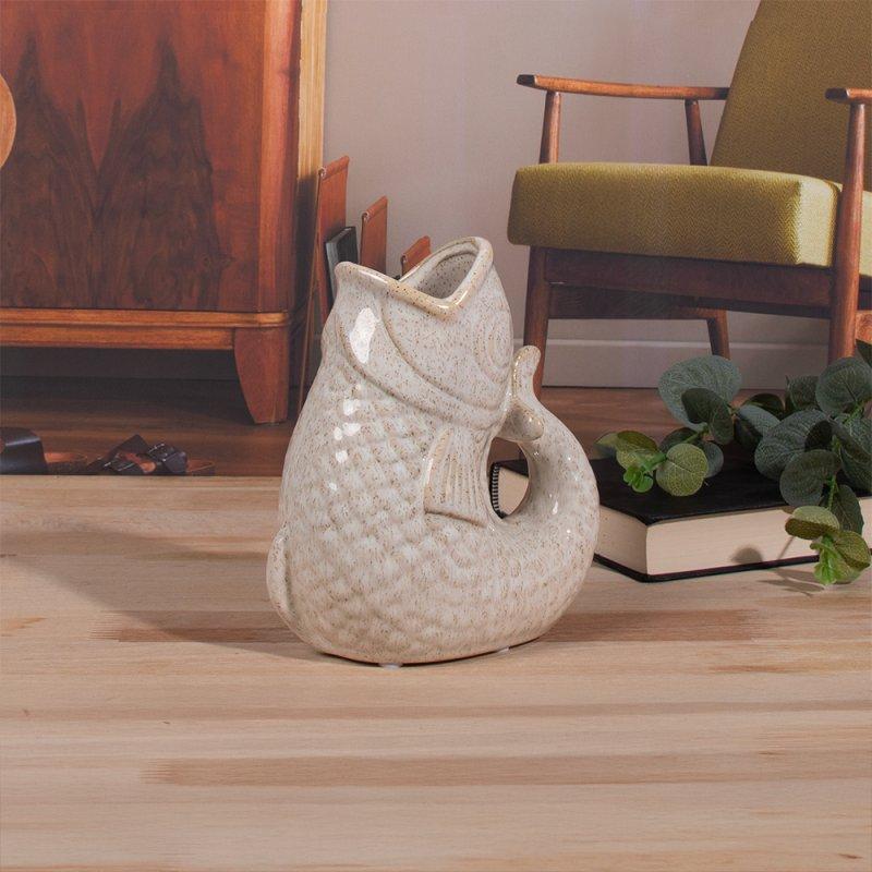 lesser & pavey FISH JUG/VASE CREAM 17CM LP75149