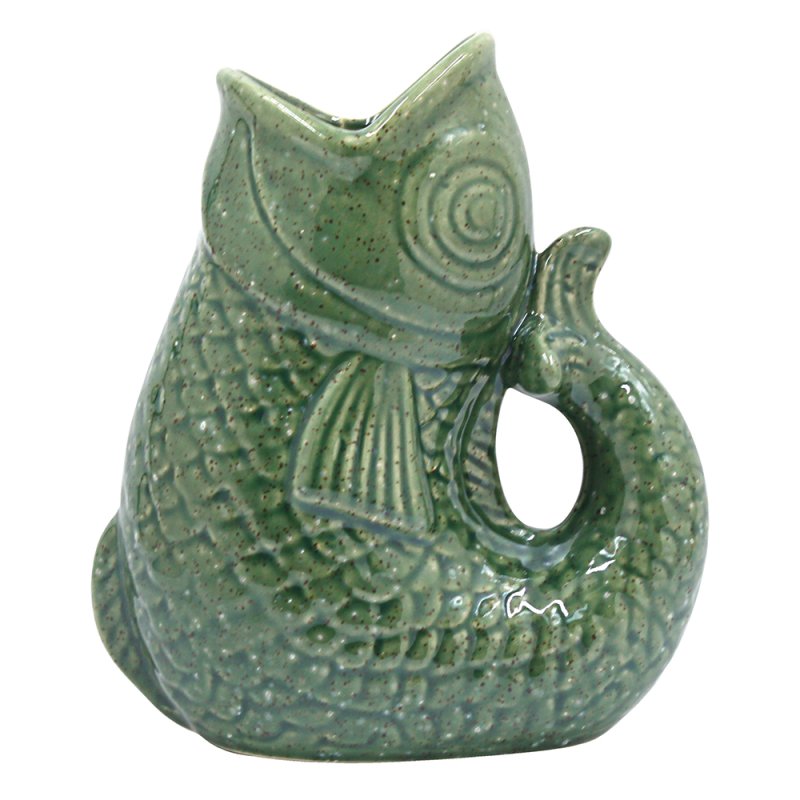 Lesser & Pavey FISH JUG / VASE GREEN 17CM LP76717