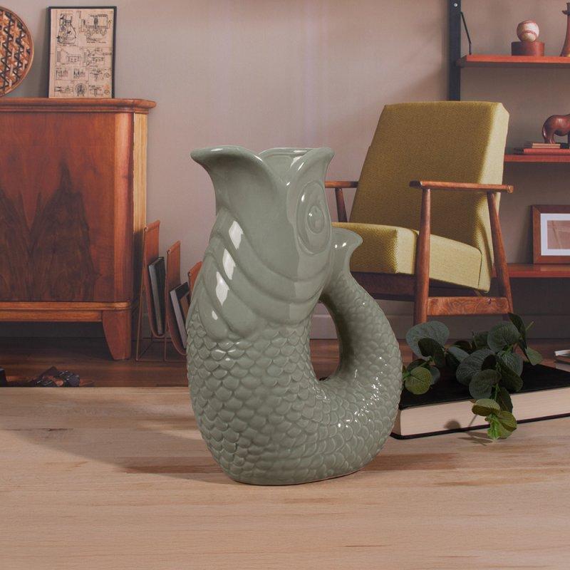 lesser & pavey FISH JUG/VASE GREEN 26CM LP76747