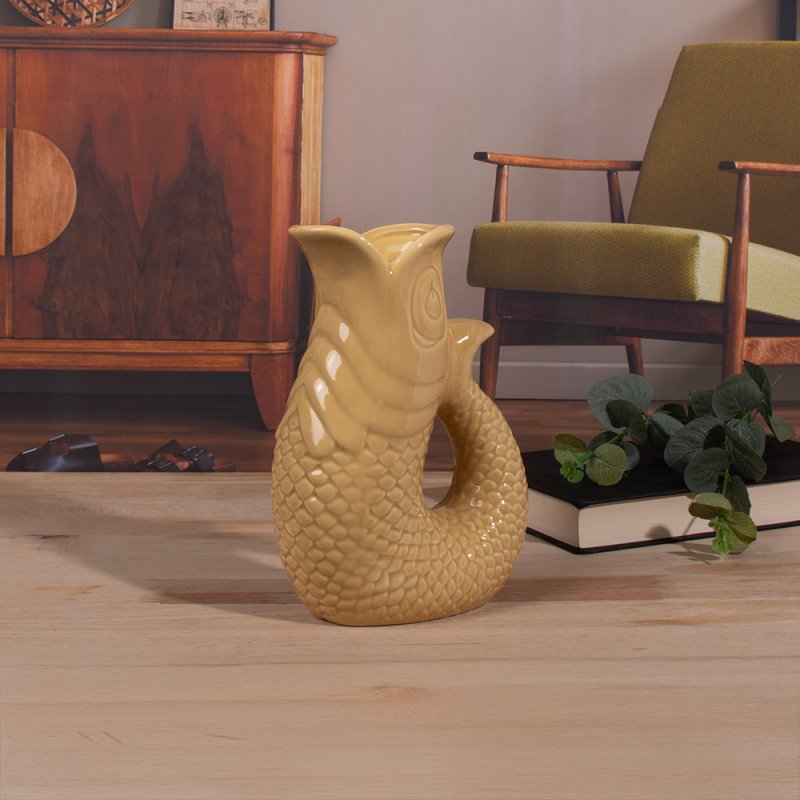 lesser & pavey FISH JUG/VASE SAND 20CM LP76743