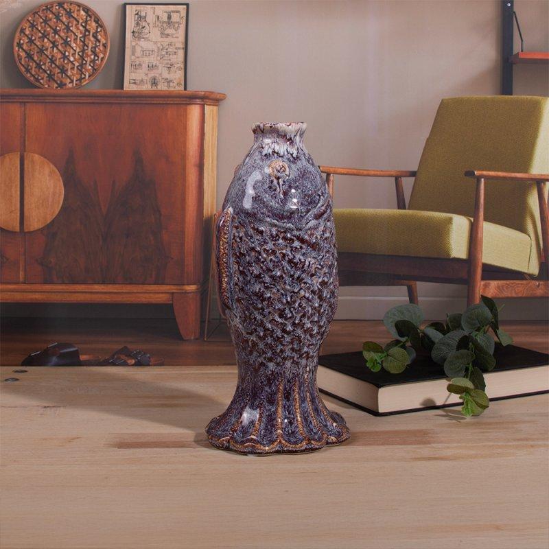 lesser & pavey FISH VASE REACTIVE GLAZE 28CM LP75491