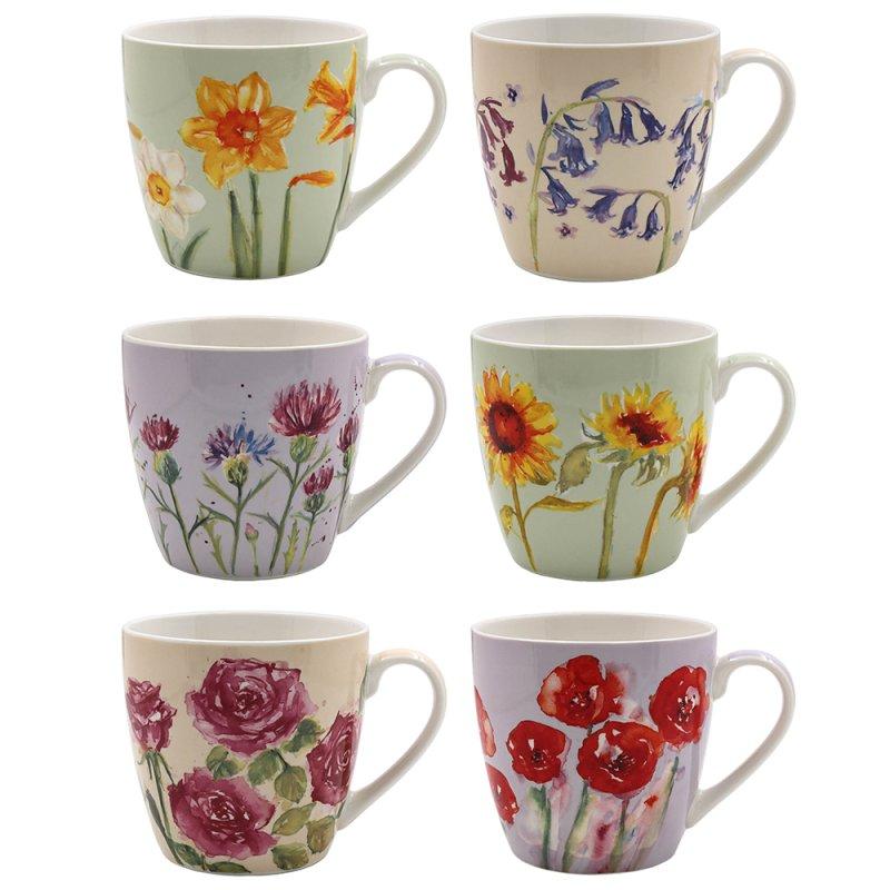 lesser & pavey FLORAL BREAKFAST MUG 6 ASST LP96631