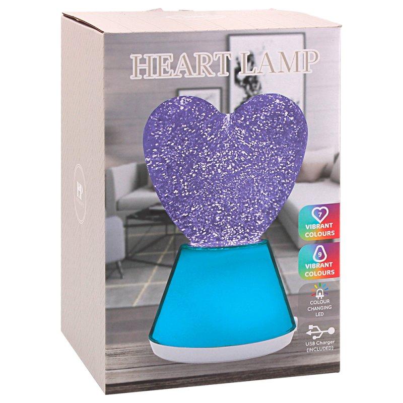 Lesser & Pavey GLITTER HEART LAMP LP76355