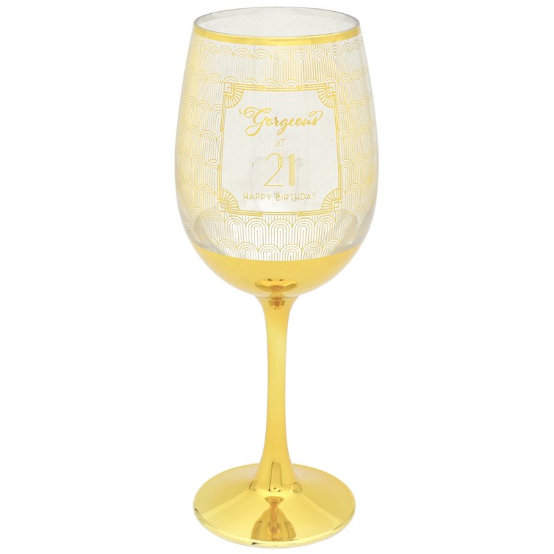 Lesser & Pavey GORGEOUS AT 21 WINE GLASS LP49391