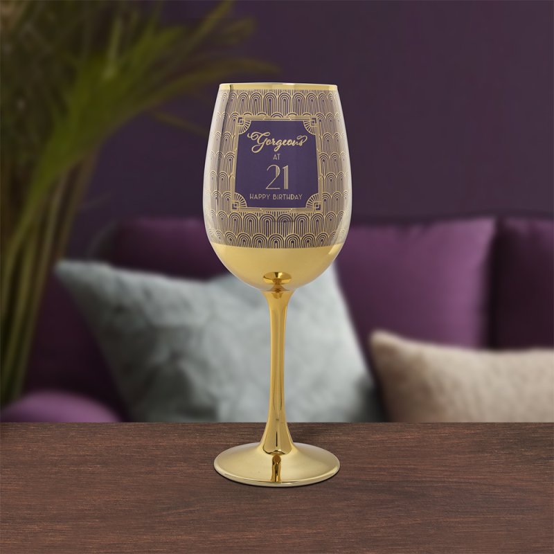 lesser & pavey GORGEOUS AT 21 WINE GLASS LP49391