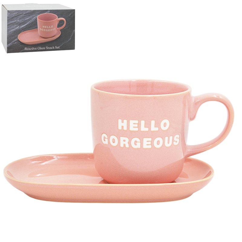 Lesser & Pavey HELLO GORGEOUS SNACK SET-PINK LP76365
