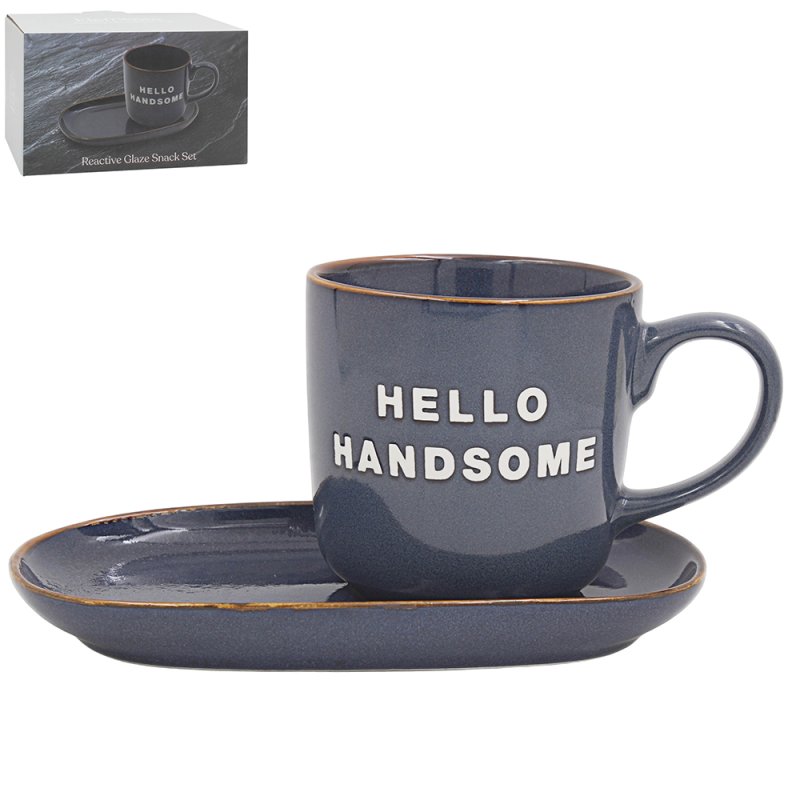 Lesser & Pavey HELLO HANDSOME SNACK SET-BLUE LP76364