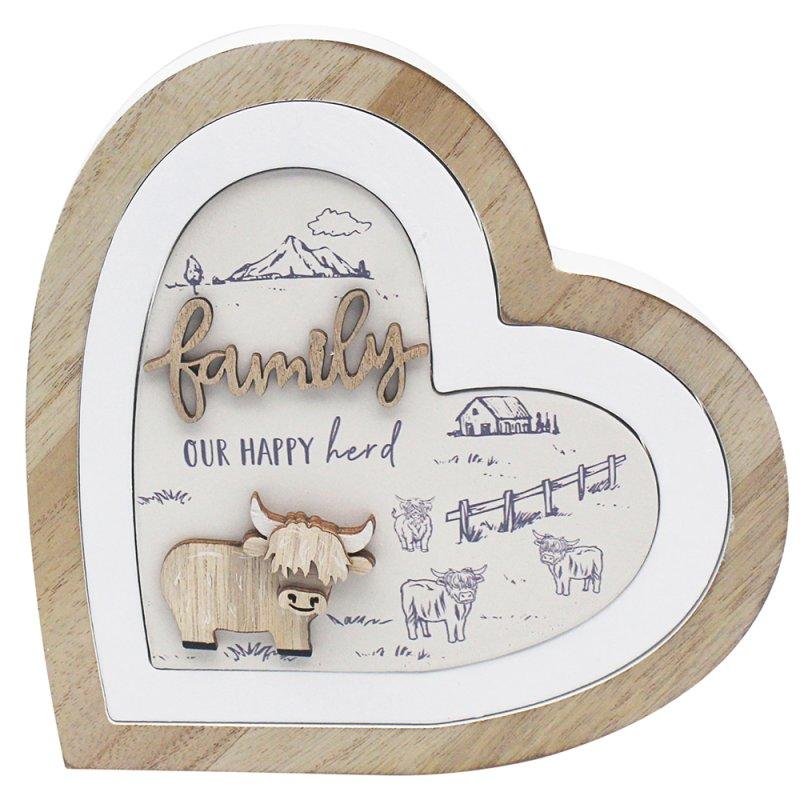 Lesser & Pavey HIGHLAND COW 3D HEART FAMILY LP75011