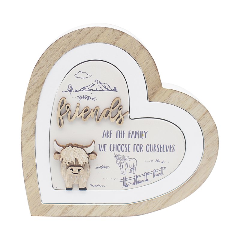 lesser & pavey HIGHLAND COW 3D HEART LOVE LP75012
