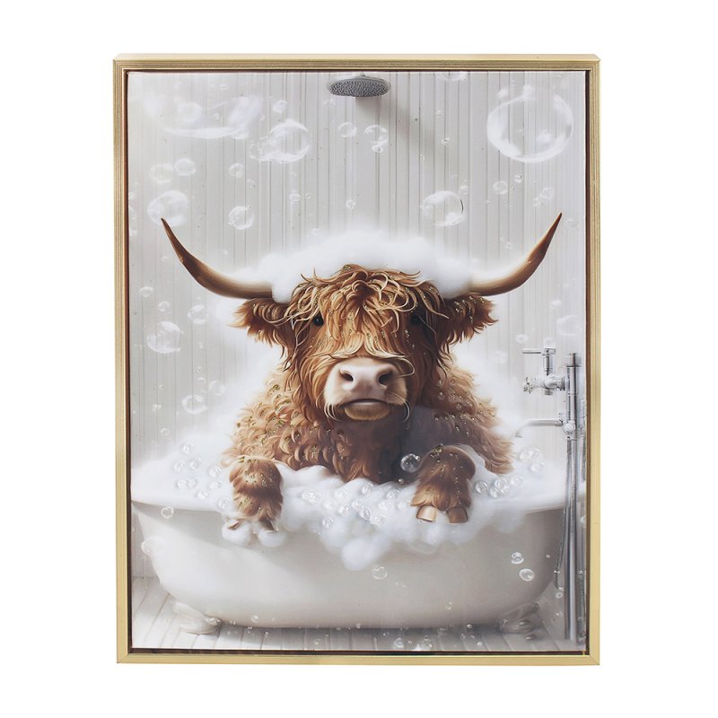 Lesser & Pavey HIGHLAND COW BATH WALL ART LP76182