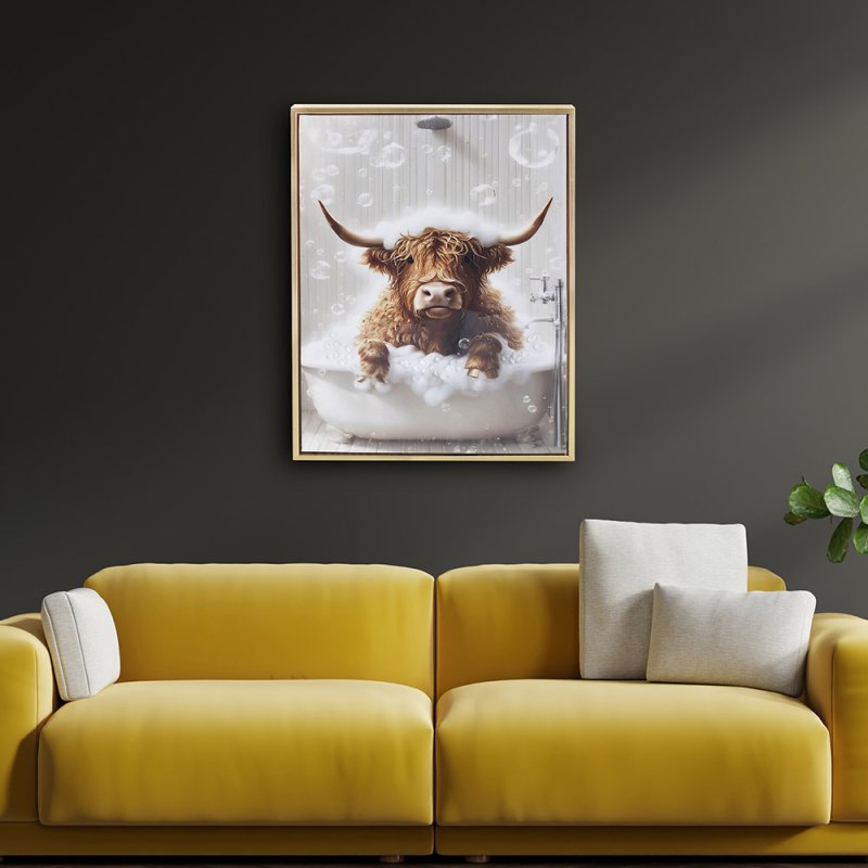 lesser & pavey HIGHLAND COW BATH WALL ART LP76182