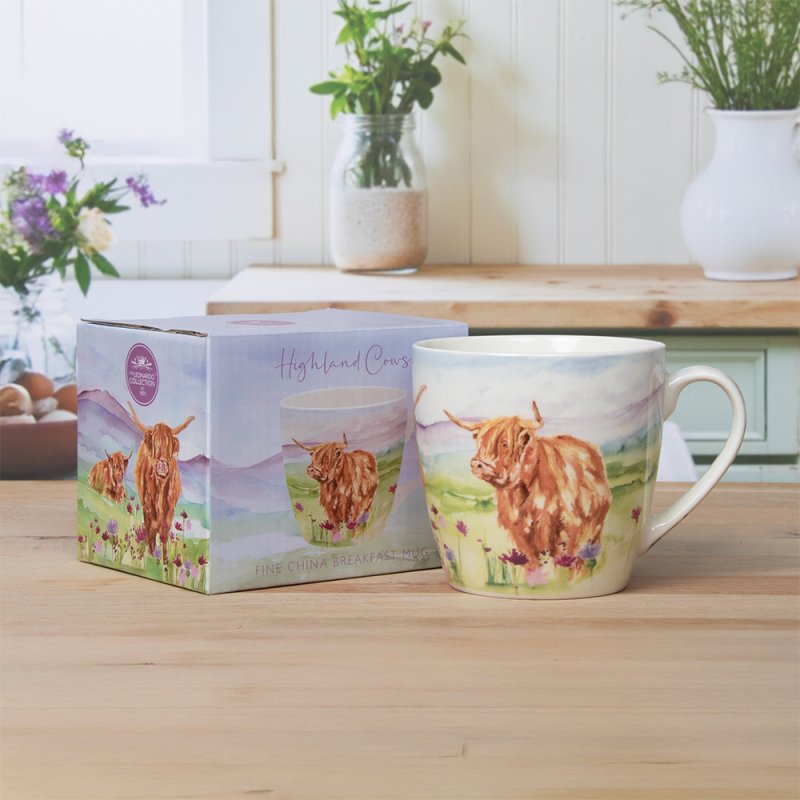 lesser & pavey HIGHLAND COW BREAKFAST MUG LP96762
